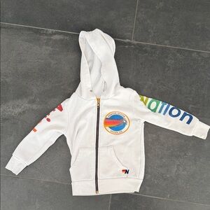 Aviator Nation Kids White Hoodie with Colorful Logo